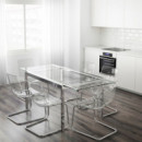 Glivarp Mesa Extensible 125/188X85 Transparente/cromado  IKEA