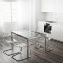 Glivarp Mesa Extensible 125/188X85 Transparente/cromado  IKEA