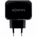 AISENS Cargador Pared A110-0440 17W 2XUSB/ Negro
