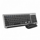 SUBBLIM Teclado con Ratón BLUETOOTH + 2.4G Combo Dual Prestige Extendido Plata/negro