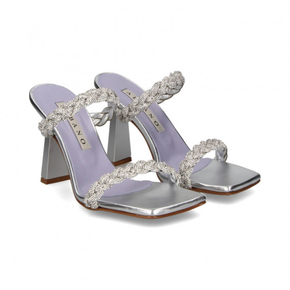 2 Tiras Trenzadas Strass Plata  ALBANO