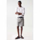 SALSA JEANS Pantalones Pantalón Corto de Hombre Salsa Chino Gris