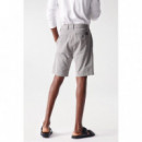 SALSA JEANS Pantalones Pantalón Corto de Hombre Salsa Chino Gris