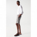 SALSA JEANS Pantalones Pantalón Corto de Hombre Salsa Chino Gris