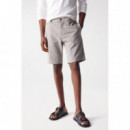 SALSA JEANS Pantalones Pantalón Corto de Hombre Salsa Chino Gris