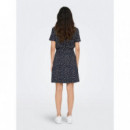 Vestido de Cuello Pico y Manga Corta May de ONLY