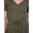 Vestido de Cuello Pico y Manga Corta May de ONLY