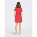 Vestido de Cuello Pico y Manga Corta May de ONLY