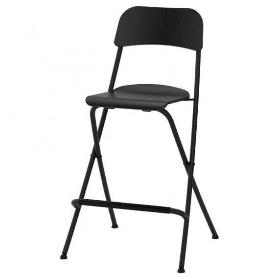 Franklin Taburete Alto/respaldo Plegable 63 Negro/negro  IKEA