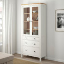 Hemnes VITRINA/3 Cajones 90X197 Tinte Blanco/marron Claro  IKEA