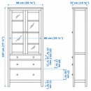 Hemnes VITRINA/3 Cajones 90X197 Tinte Blanco/marron Claro  IKEA