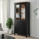 Hemnes VITRINA/3 Cajones 90X197 Negro-marron/marron Claro  IKEA
