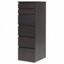 Malm Comoda 6 Cajones 40X123 Negro-marron/espejo  IKEA