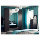 Malm Comoda 6 Cajones 40X123 Negro-marron/espejo  IKEA