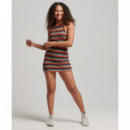 Vestido Logotipo Vintage Stripe Racer de SUPERDRY