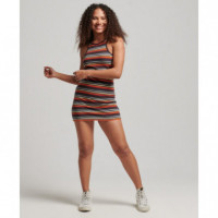Vestido Logotipo Vintage Stripe Racer de SUPERDRY