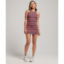 Vestido Logotipo Vintage Stripe Racer de SUPERDRY