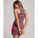 Vestido Logotipo Vintage Stripe Racer de SUPERDRY
