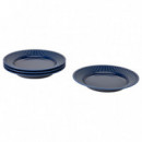 Strimmig Plato 21 Azul X4  IKEA