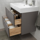 Godmorgon Armario Lavabo 2 Cajones 80X47X58 Gillburen Gris Oscuro  IKEA