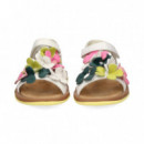Sandalia Bebe Flores Multi Blanco  CAMPER