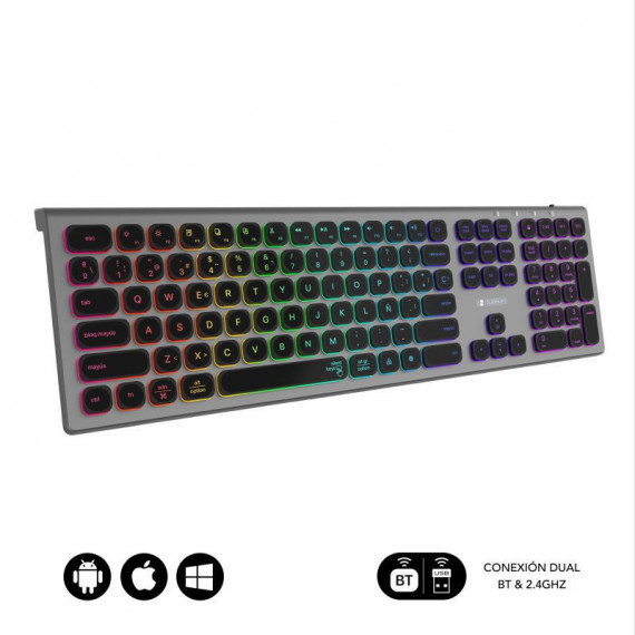 SUBBLIM Teclado BLUETOOTH/2.4G Master Iluminado Extendido