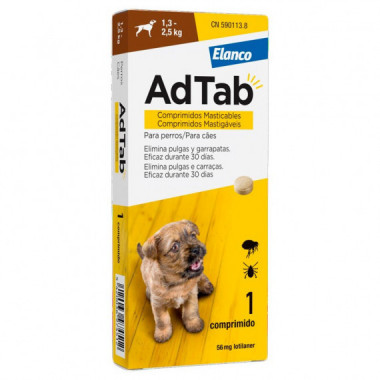 Adtab Perro Comprimido 56 Mg 1.3-2.5 Kg 1 Ud  ELANCO