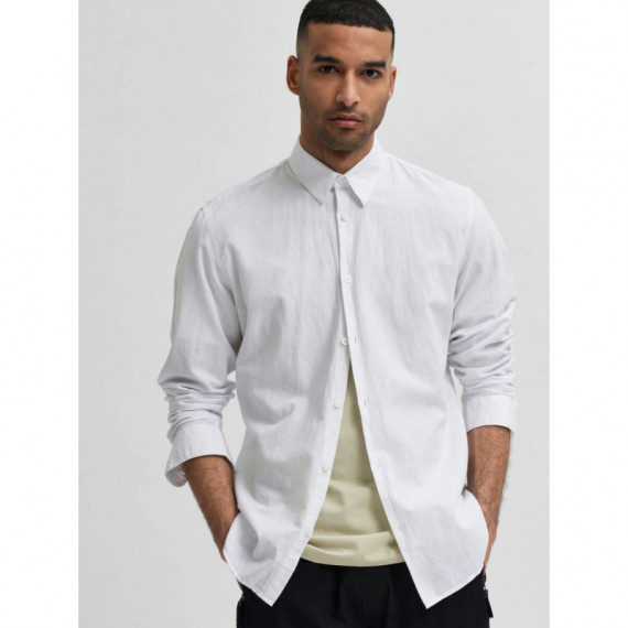 Camisa Selected lino blanca