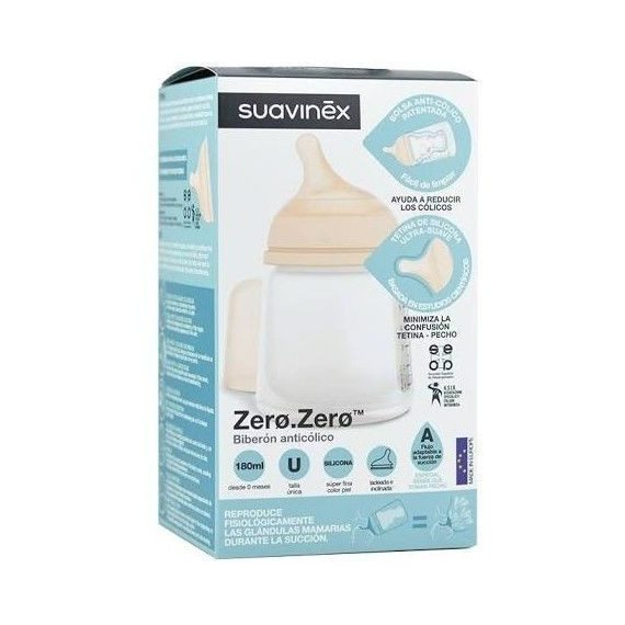 SUAVINEX Biberon Zero Colico 180 Tetina S Silicona