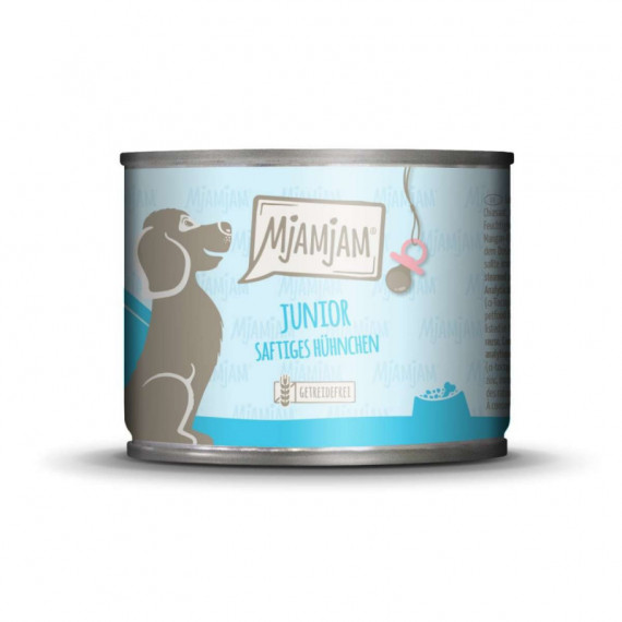 MJAMJAM Perro Junior Pollo y Huevo Lata 200 Gr