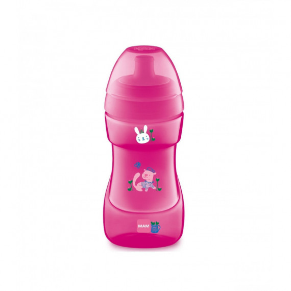 MAM Vaso con Tapon Deportivo Rosa 330 Ml +12