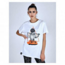 Camiseta Le Crane Alex Orange Blanco  LECRANE