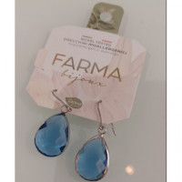 Bijoux Pendiente Colgante Gota Azul  FARMA BIJOUX