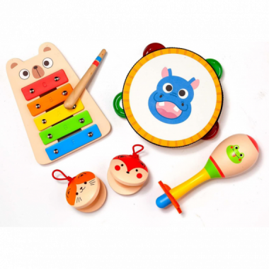 Set Musical con Instrumentos de Juguete en Madera  MOLTO