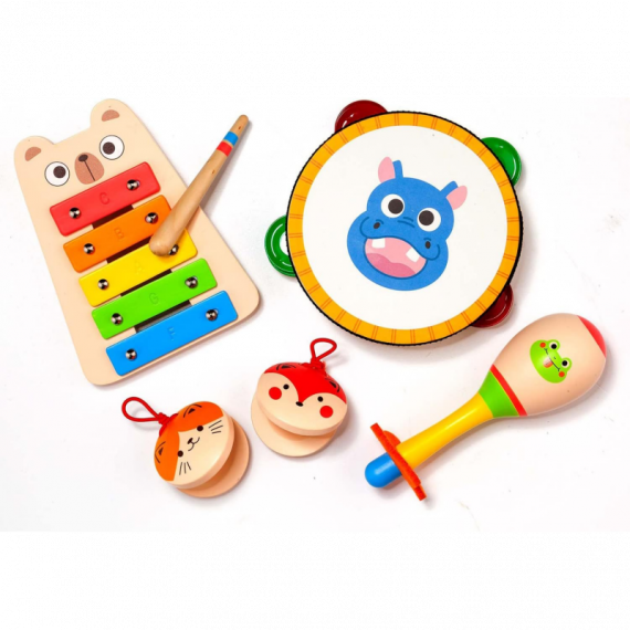 Set Musical con Instrumentos de Juguete en Madera  MOLTO