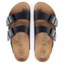 Calzado BIRKENSTOCK Arizona Platform Versión Vegana Birko-flor Black Grooved