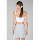 Camisetas Mujer Top 24COLOURS Asimétrico Blanco