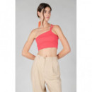 Camisetas Mujer Top 24COLOURS Asimétrico Pink