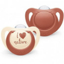 NUK Chupete Silicona Nature 6-18 Meses Rojo