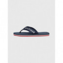 Chanclas con Tira y Logo de TOMMY HILFIGER