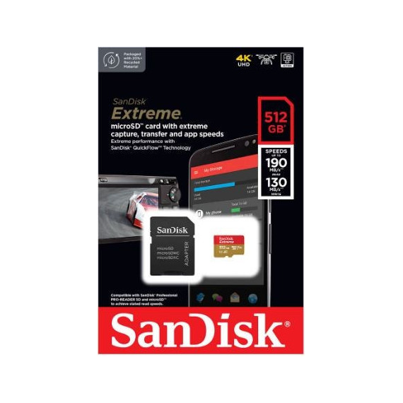 Tarjeta SANDISK Extreme Microsd 512GB 190MB/S