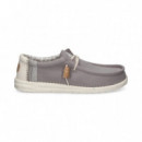 Deportivo Wallabee Tejido Gris  HEY DUDE
