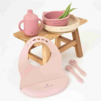 Vajilla 7 Pzas Silicona Infantil Bebé Pink  OLMITOS