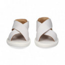 Sandalia Cruzada Blanco  BUENO