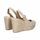 Abierto Punta y Talon Alta Lino Beige  LA SANTA