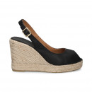 Abierto Punta y Talon Alta Piel Negro  LA SANTA