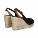 Abierto Punta y Talon Alta Piel Negro  LA SANTA