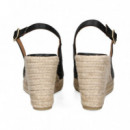 Abierto Punta y Talon Alta Piel Negro  LA SANTA