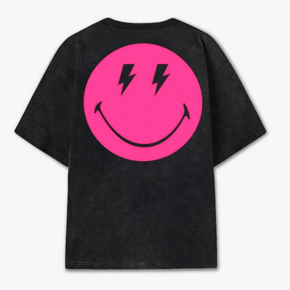 Camiseta GLINT Oversized Smiley Gris Vintage