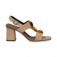 Sandalia 3 Piedras ante Camel  PLUMERS
